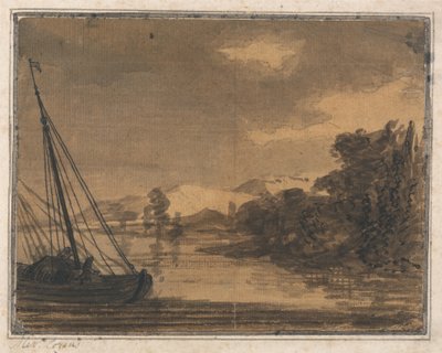 Fluss und Boot von Alexander Cozens